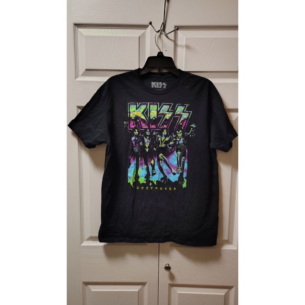 Kiss Large Black Destroyer Band‎ Graphic Short Sleeve Shirt